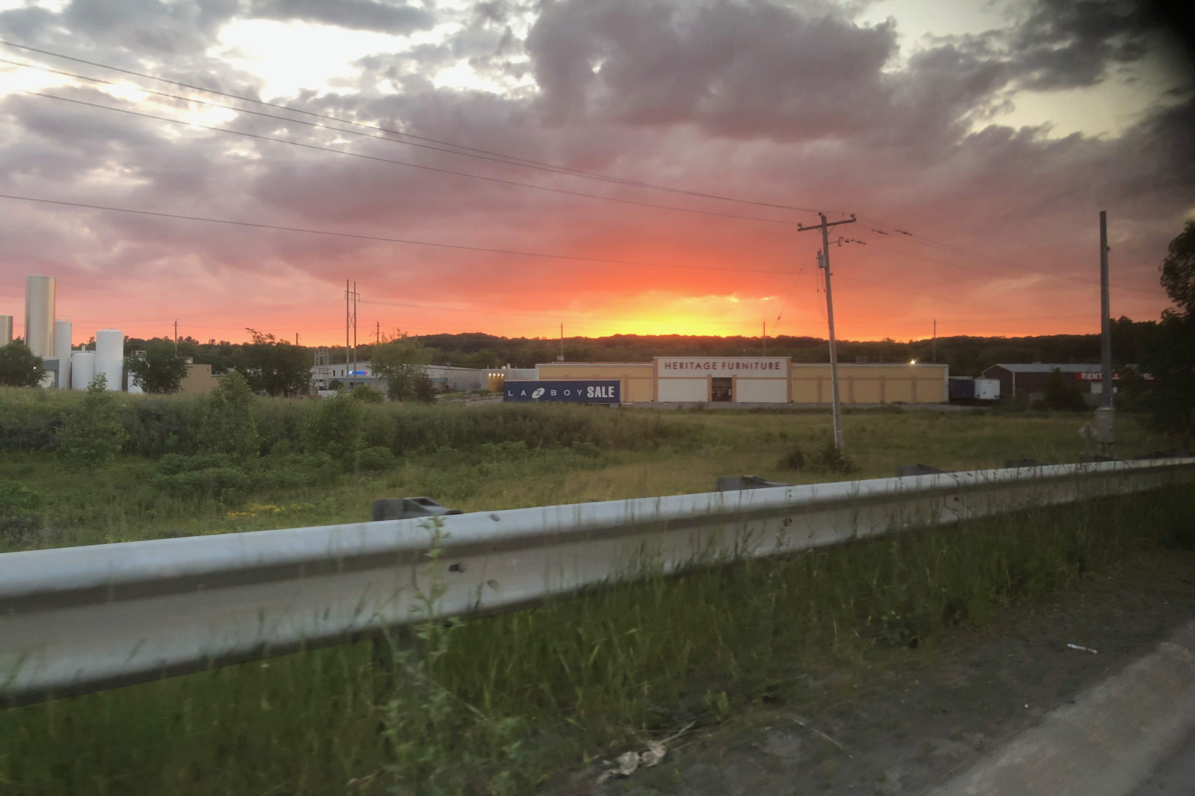 A photo of a sunset, taken from a phone